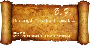 Breznyánszky Fiametta névjegykártya